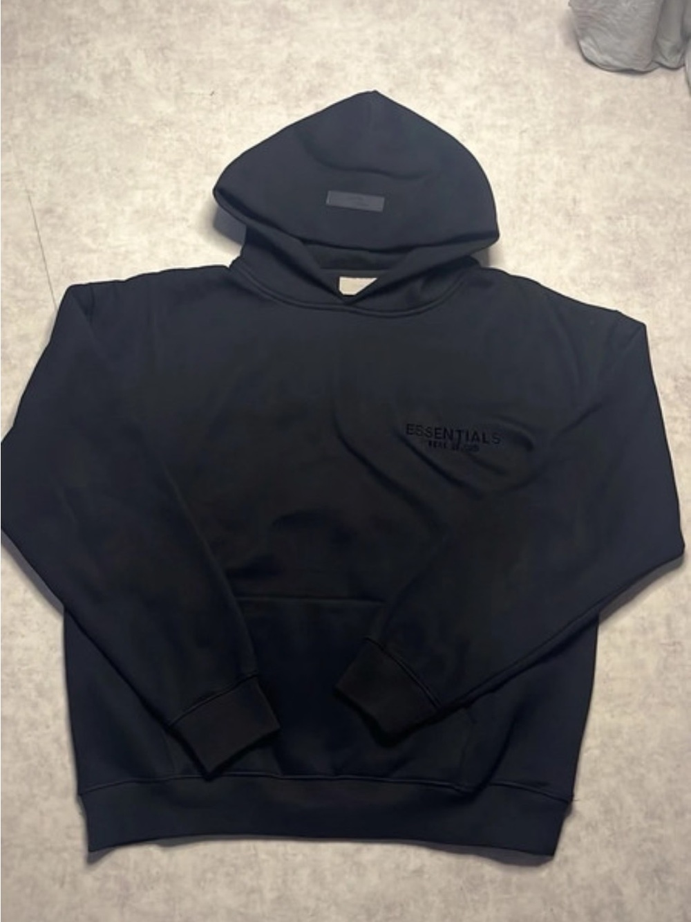 New Fear of God Essentials Black Hoodie in medium plus size